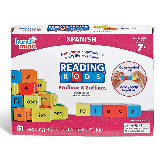 Hand2Mind HTM95396SP Reading Rods in Spanish, Prefixes & Suffixes