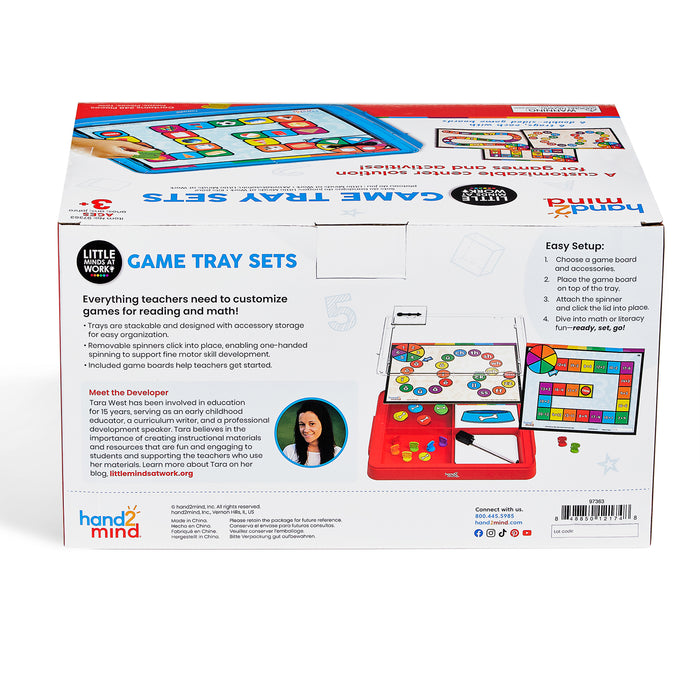 Hand2Mind HTM97363 Little Minds at Work Reading & Math Game Tray Set