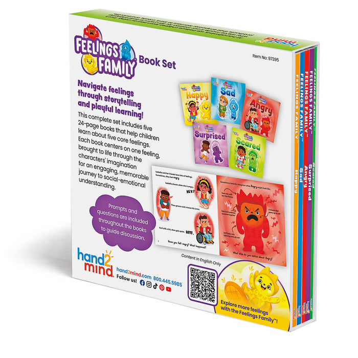 Hand2Mind HTM97395 Feelings Family&trade; Book Set Happy, Sad, Angry, Scared & Surprised