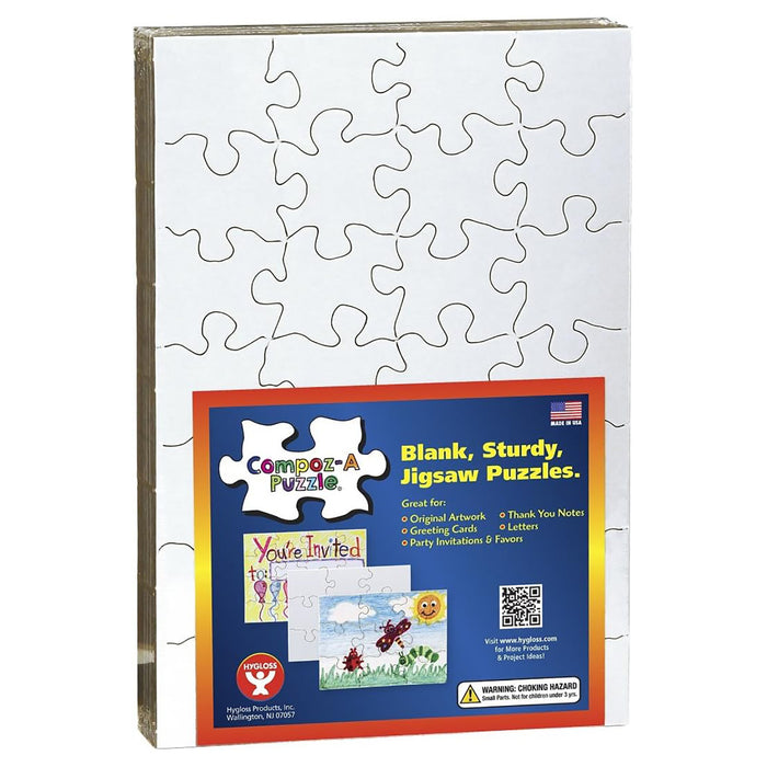 Hygloss HYG96223 Compoz-A-Puzzle, 5 1/2" x 8" Rectangle, 28-Piece, Pack of 24