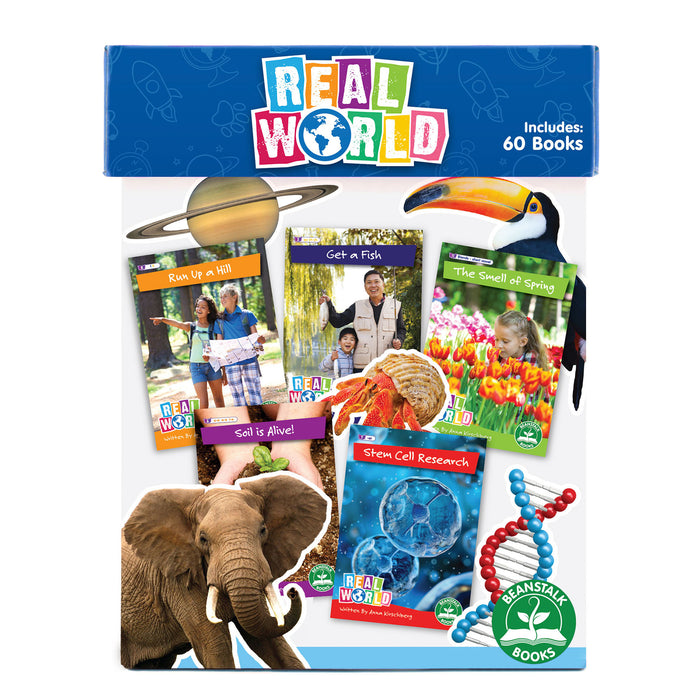Beanstalk Books JRLBB175 Decodable Readers, Real World Readers, 60 Books