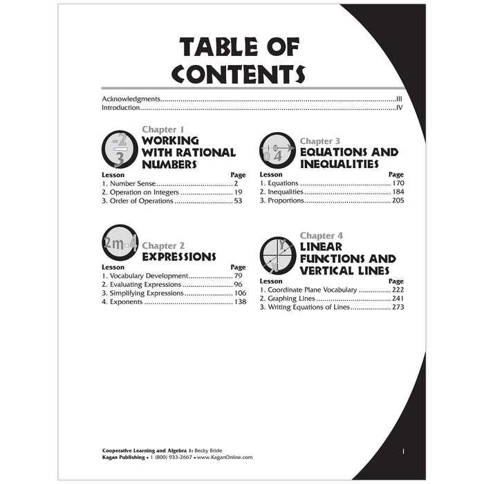 Kagan Publishing KA-BBA Cooperative Learning & Algebra Book, Grade 7-12