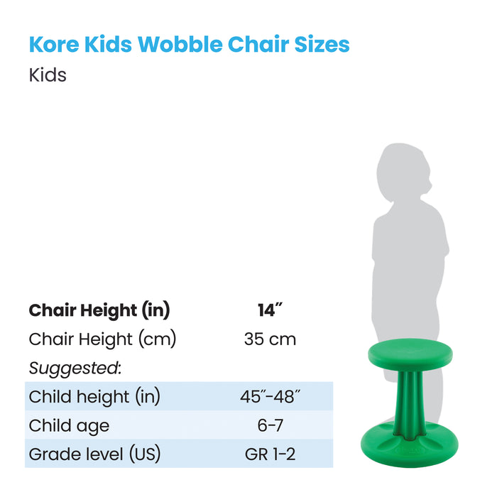 Kore Design KD-115 Kids Wobble Chair 14", Green