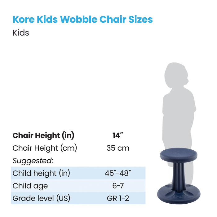 Kore Design KD-117 Kids Wobble Chair 14", Dark Blue