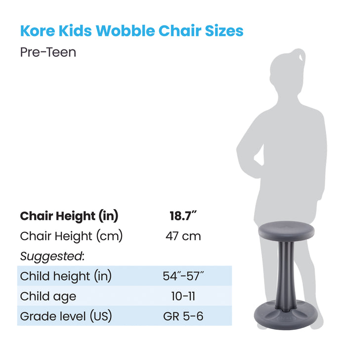 Kore Design KD-588 Pre-Teen Wobble Chair 18.7", Grey