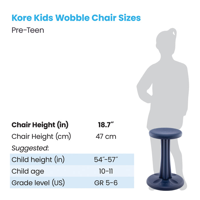 Kore Design KD-589 Pre-Teen Wobble Chair 18.7", Dark Blue
