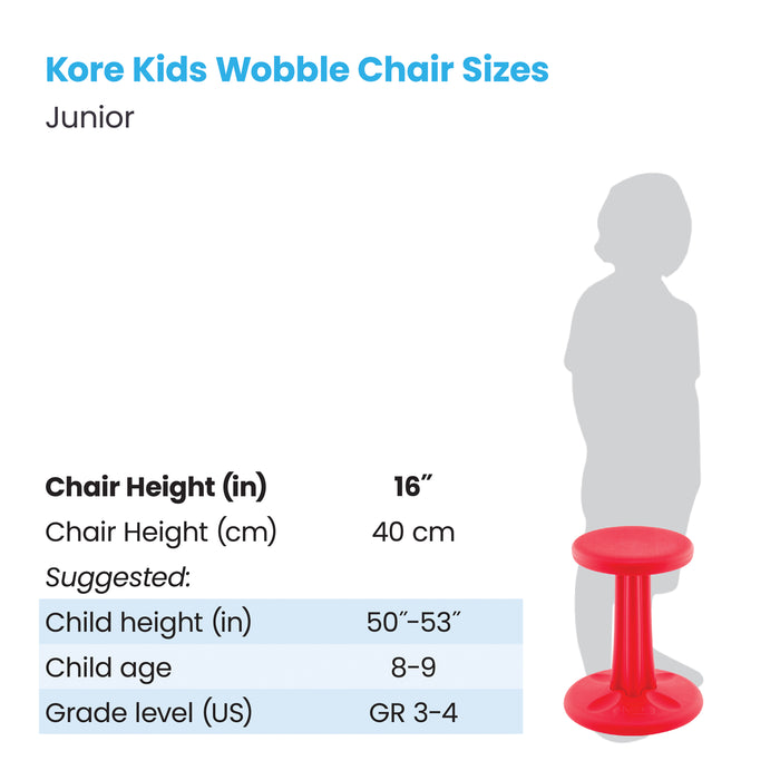 Kore Design KD-612 Junior Wobble Chair 16", Red