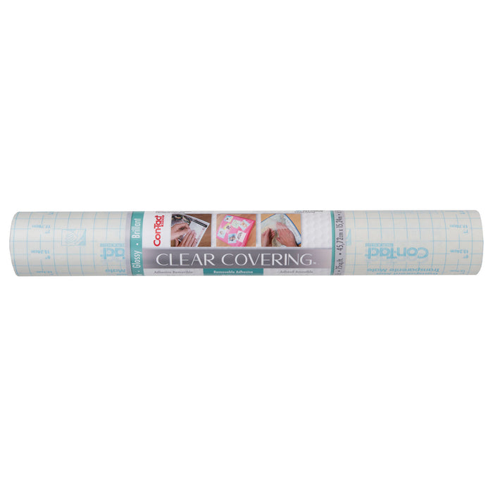 Con-Tact Brand KIT50FC9AD7606 Clear Cover&trade; Adhesive Covering, Clear, 18" x 50 ft, Glossy