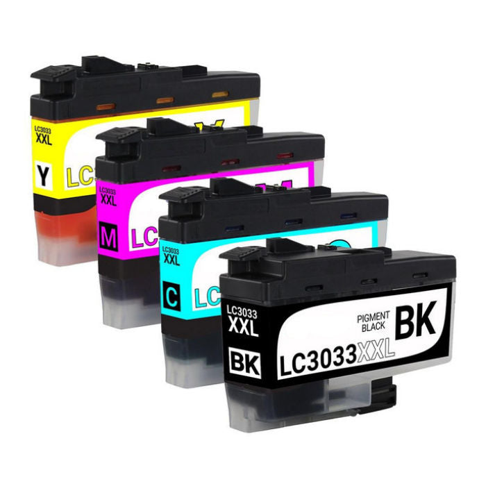 Compatible Brother LC3033BK Super High Yield Black, Cyan, Magenta, Yellow Ink