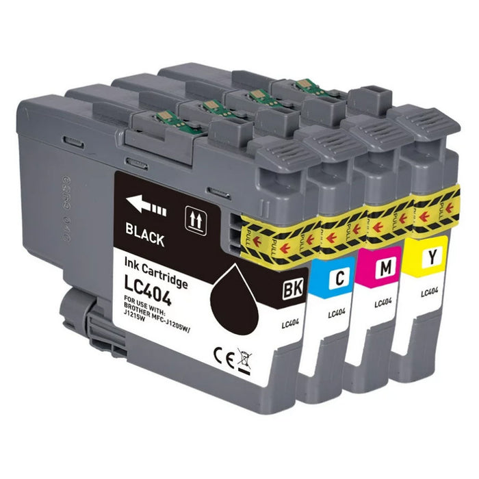 Brother Compatible LC404 Standard Yield Black, Cyan, Magenta, Yellow Ink Cartridges