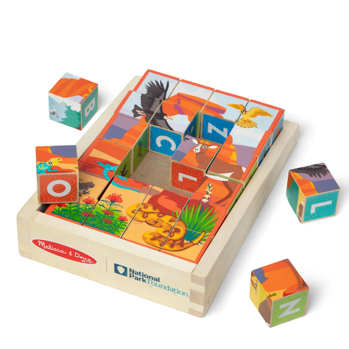 Melissa & Doug LCI30901 National Parks Wooden Blocks & Cube Puzzle