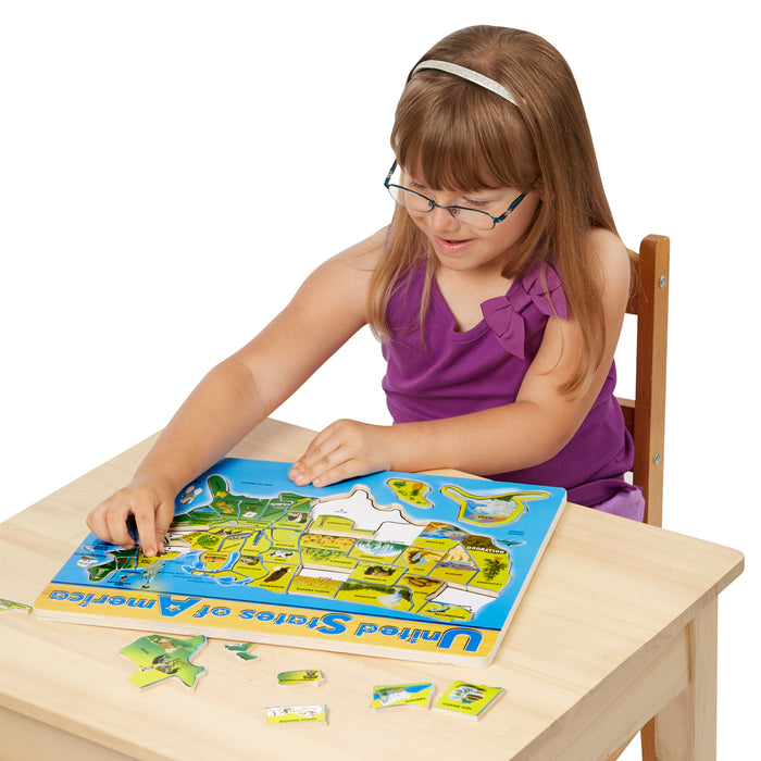 Melissa & Doug LCI3797 U.S.A. Map Wooden Puzzle, 45 Pieces