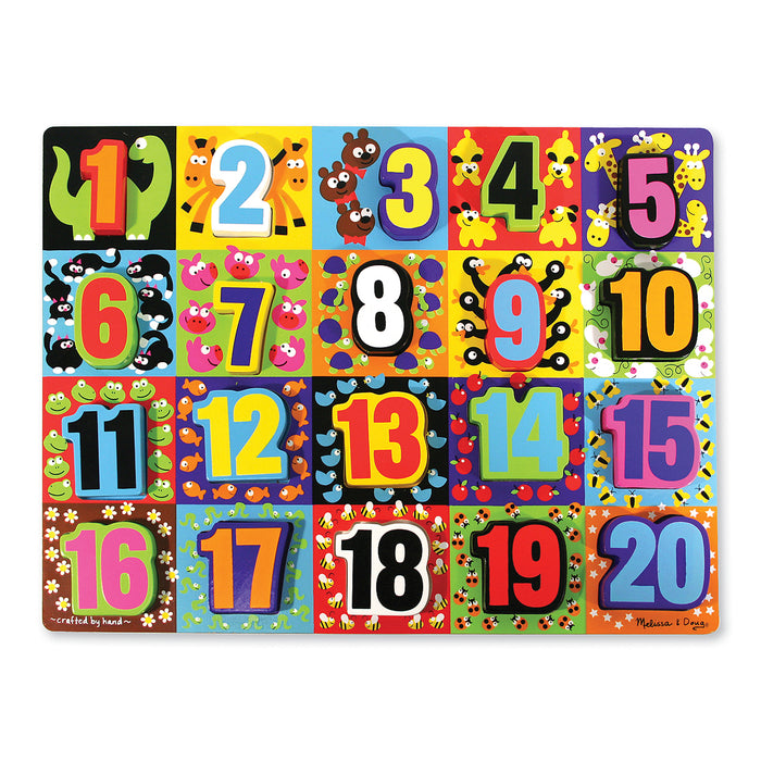 Melissa & Doug LCI3832 Jumbo Numbers Chunky Puzzle, 12" x 16", 20 Pieces