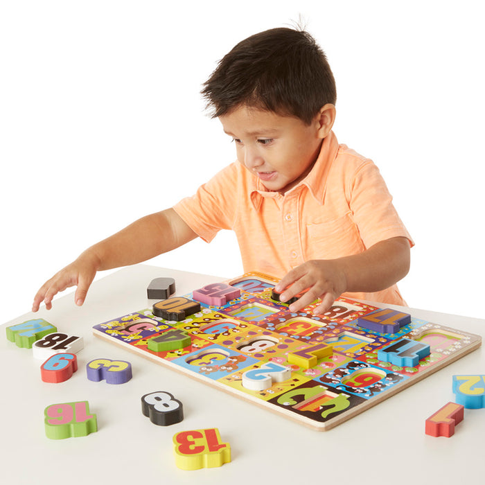 Melissa & Doug LCI3832 Jumbo Numbers Chunky Puzzle, 12" x 16", 20 Pieces