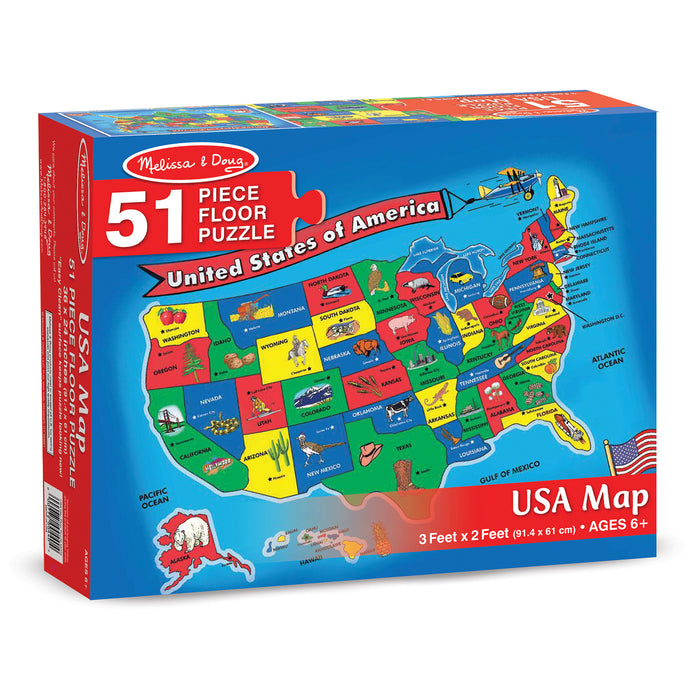 Melissa & Doug LCI440 U.S.A. (United States) Map Floor Puzzle - 51 Pieces