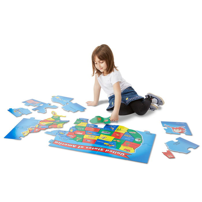 Melissa & Doug LCI440 U.S.A. (United States) Map Floor Puzzle - 51 Pieces