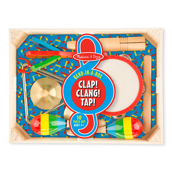 Melissa & Doug LCI488 Band-in-a-Box - Clap! Clang! Tap!, 10 Pieces