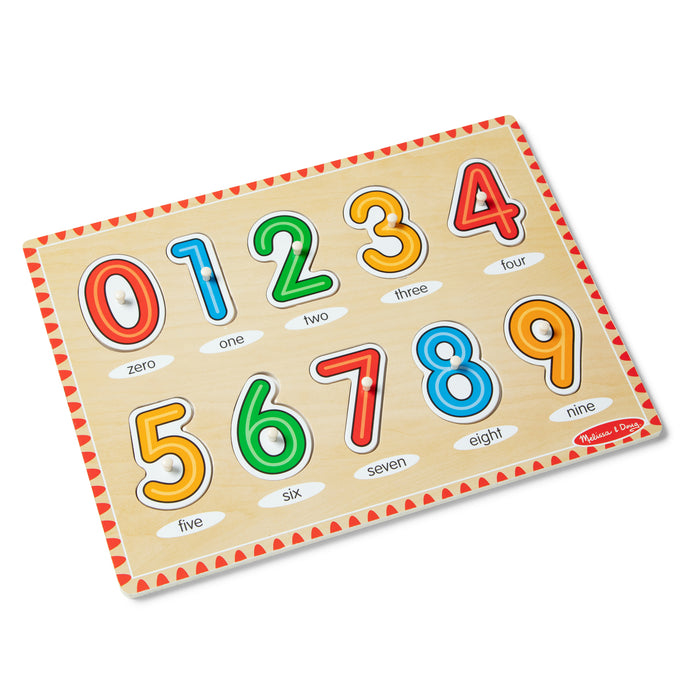 Melissa & Doug LCI50161 See-Inside Numbers Peg Puzzle, 10 Pieces