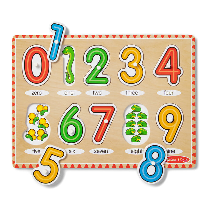 Melissa & Doug LCI50161 See-Inside Numbers Peg Puzzle, 10 Pieces