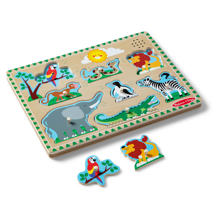 Melissa & Doug LCI727 Zoo Animals Sound Puzzle, 8 Pieces