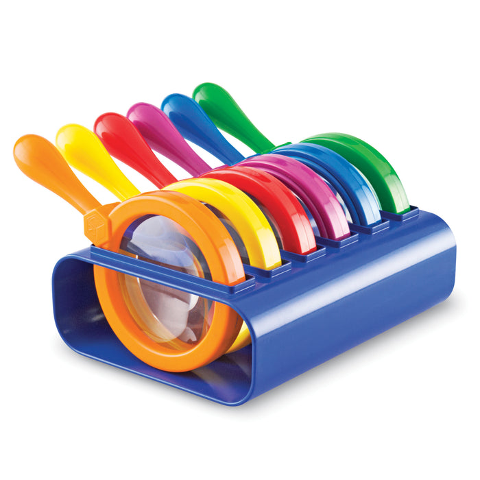 Learning Resources LER2884 Primary Science Jumbo Magnifiers, Set of 6 with Stand