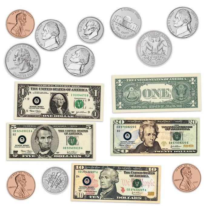 Learning Resources LER5080 Double-Sided Magnetic Money Set