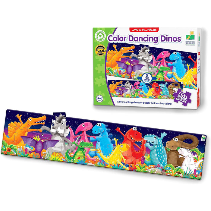 The Learning Journey International LJI423929 Long & Tall Puzzles - Color Dancing Dinos
