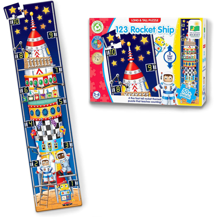 The Learning Journey International LJI434284 Long & Tall Puzzles - 123 Rocketship