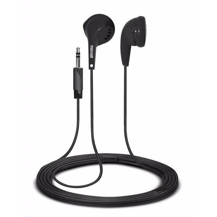 Maxell MAX190560 Budget Stereo Earbuds, Black
