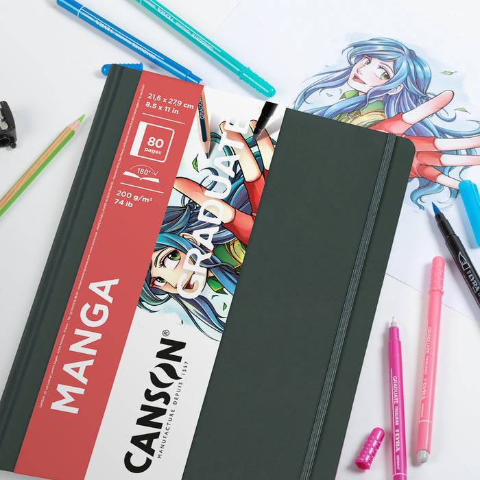Canson MCX31200L036 Graduate Manga Art Book, Hard Cover Binding, 40 Sheet, 8.5x11 inch, 1 Count