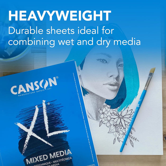 Canson MCXC100516253 XL Series Mixed Media Sheet Bulk Pack, 100 Sheet, 9x12 inch, 1 Count
