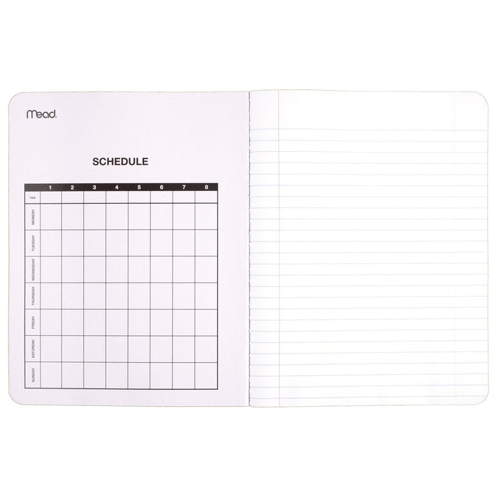 Mead MEA09910 Composition Book, Wide Ruled, 100 Sheets, 9 3/4" x 7 1/2", Black Marble