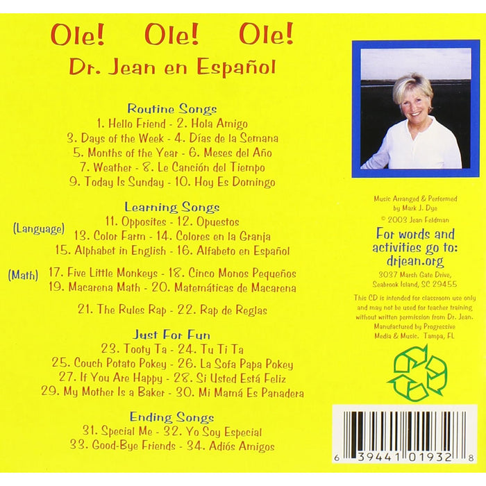 Melody House MH-DJD07 Ole! Ole! Ole! Dr. Jean in Spanish CD
