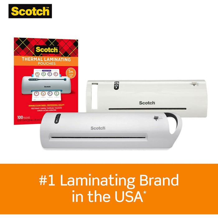 Scotch MMMTP3854100WM Thermal Laminating Pouches, 3 mil Size, Pack of 100
