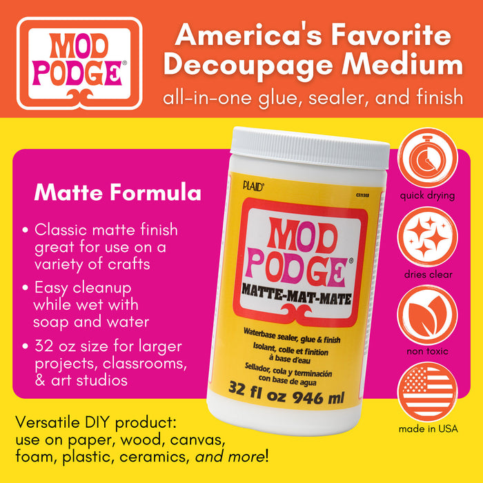 Mod Podge MODCS11303 Decoupage Glue, Matte 32oz.