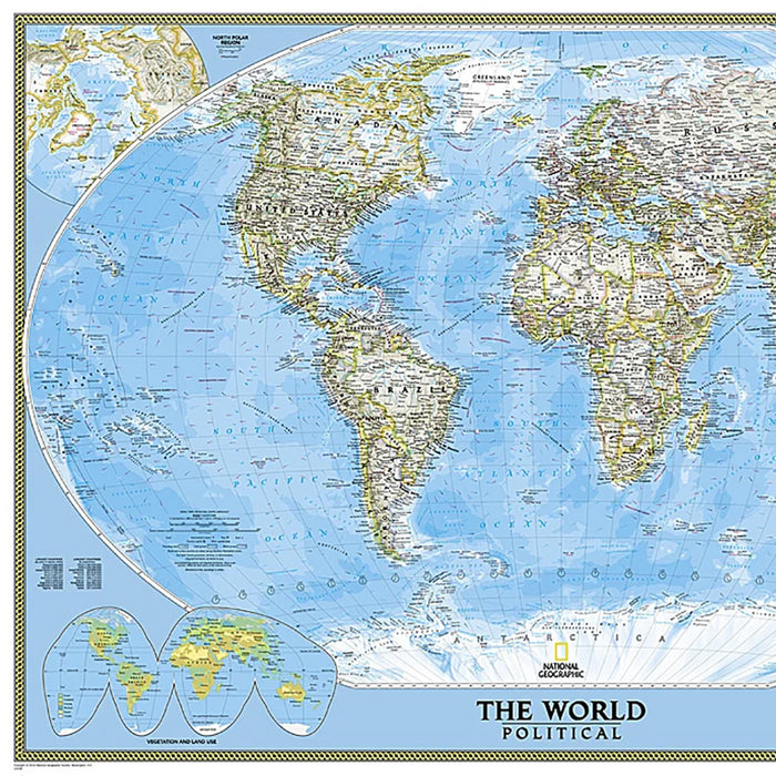 National Geographic NGMRE00622003 World Classic Map, Enlarged and Laminated, 69.25" x 48"