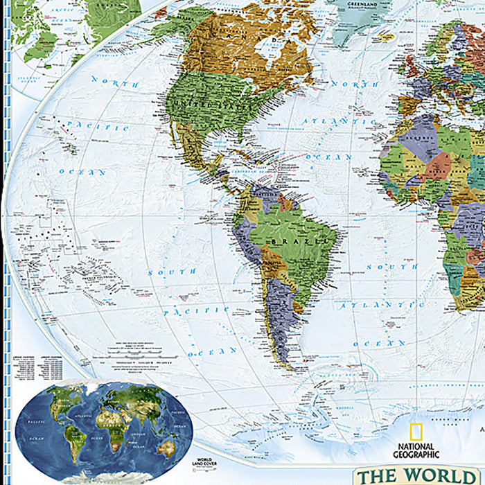National Geographic NGMRE00622080 World Decorator Map, Enlarged and Laminated, 73" x 48"