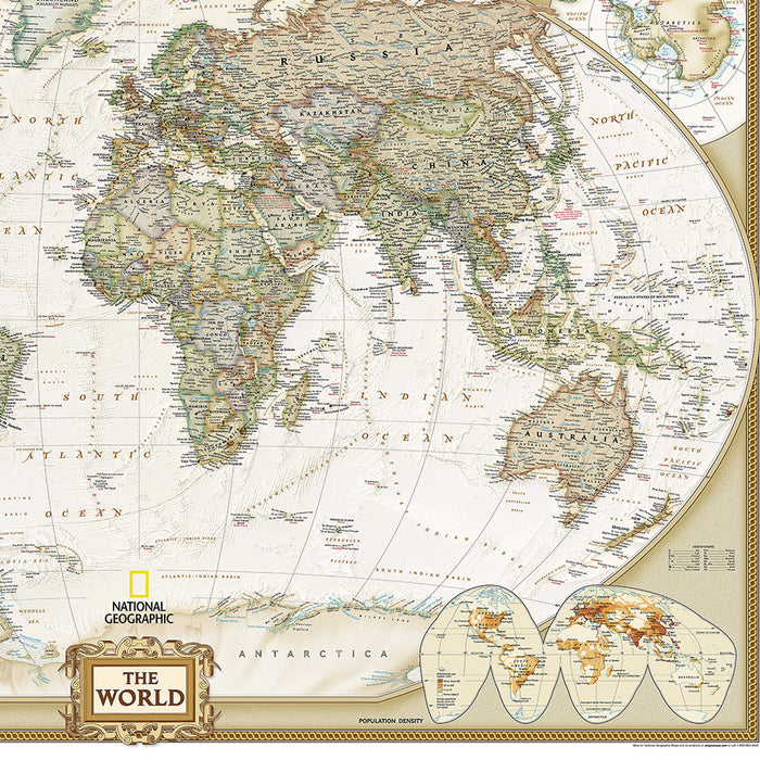 National Geographic NGMRE00622088 World Executive Map, Enlarged and Laminated, 73" x 48"