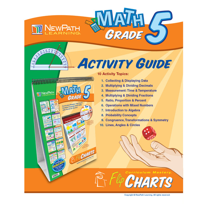 NewPath Learning NP-335001 Math Skills Curriculum Mastery Flip Chart, Grade 5
