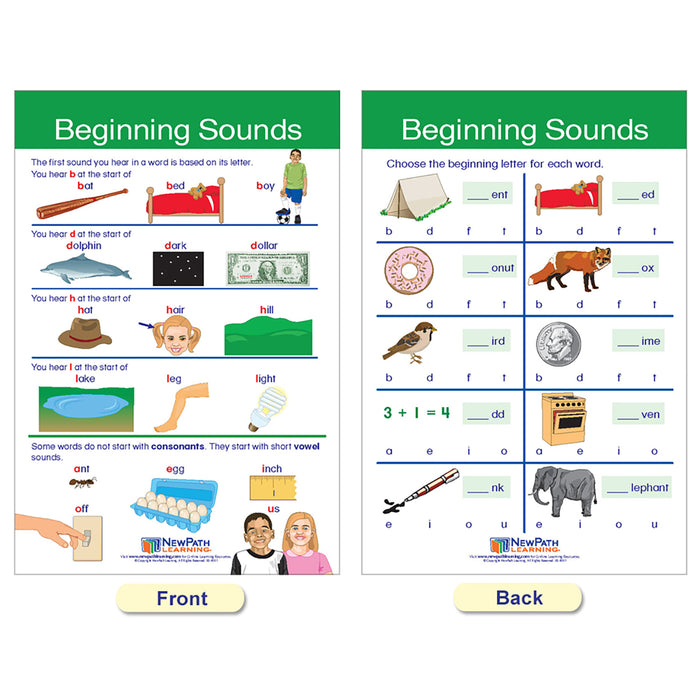 NewPath Learning NP-921501 Decoding & Phonics Bulletin Board Charts, Set of 8