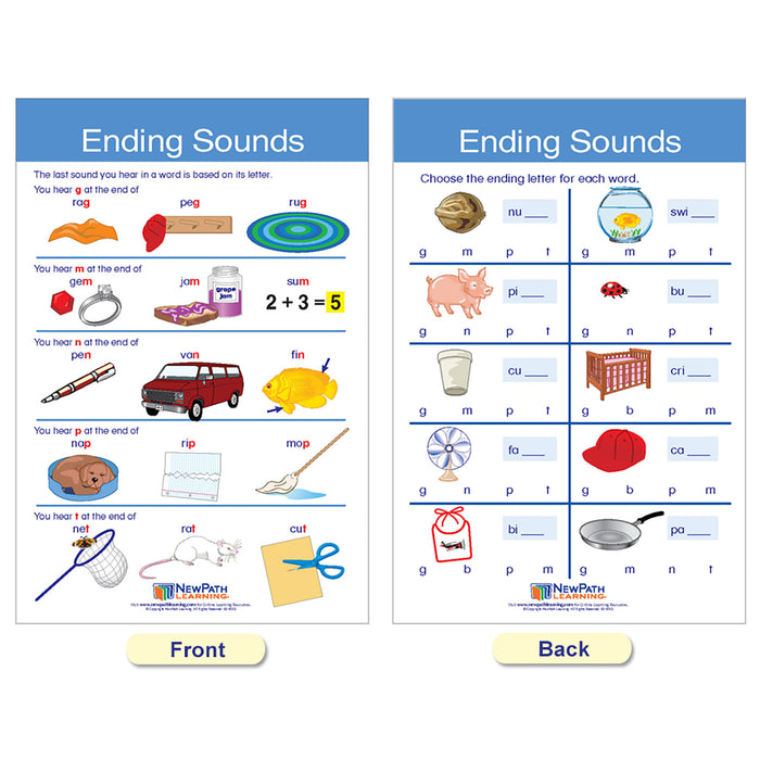 NewPath Learning NP-921501 Decoding & Phonics Bulletin Board Charts, Set of 8