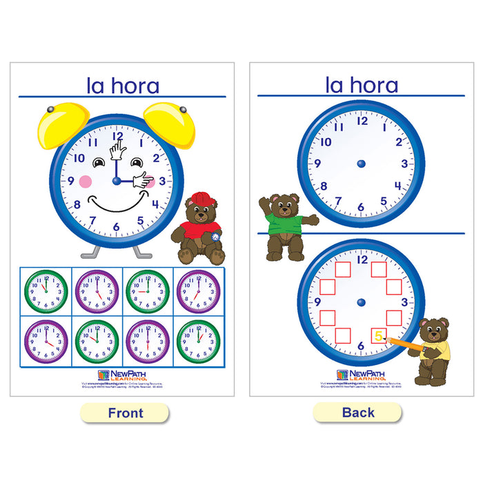 NewPath Learning NP-930325 Time & Money Bulletin Board Charts, Set of 6, Spanish Edition
