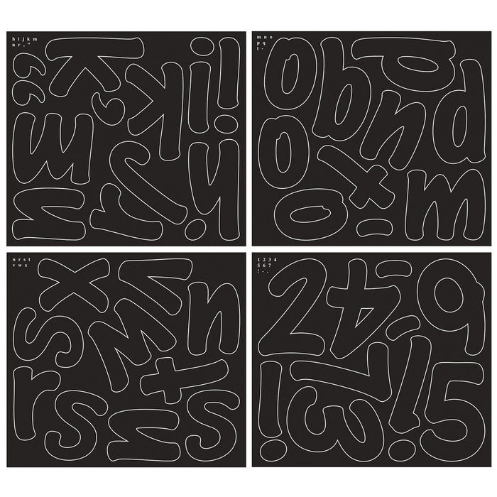 Pacon PAC51693 Self-Adhesive Letters, Black, Cheery Font, 4", 154 Characters