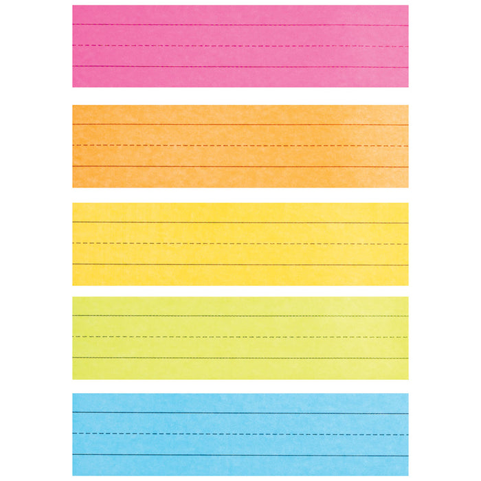 Pacon PAC73560 Mini Sentence Strips, 5 Assorted Colors, 1-1/2" x 3/4" Ruled, 3" x 12", 100 Strips