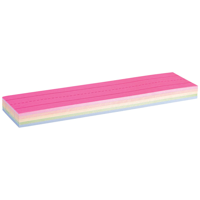 Pacon PAC73560 Mini Sentence Strips, 5 Assorted Colors, 1-1/2" x 3/4" Ruled, 3" x 12", 100 Strips