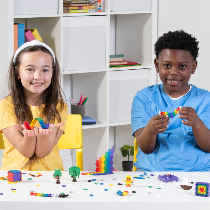 Plus-Plus PLL08028 Plus-Plus School Set, Assorted Colors, 3600 Pieces with 12 Baseplates