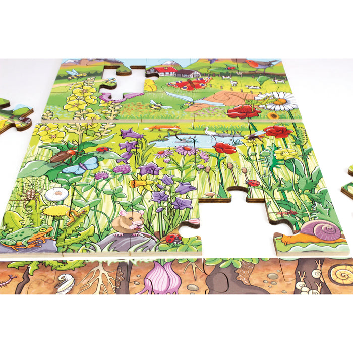 Beleduc PLWB16212 Discover The Flower Meadow Floor Puzzle