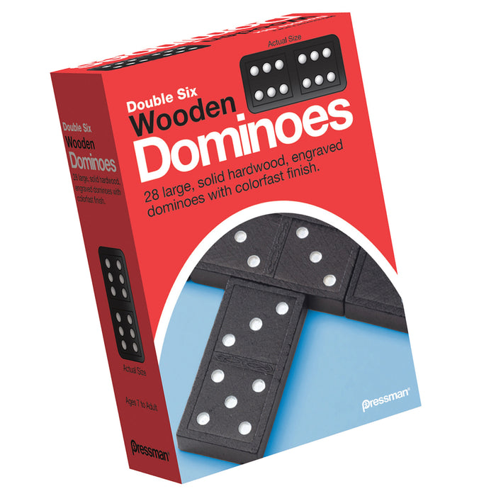 Pressman PRE152112 Double Six Wooden Dominoes Game