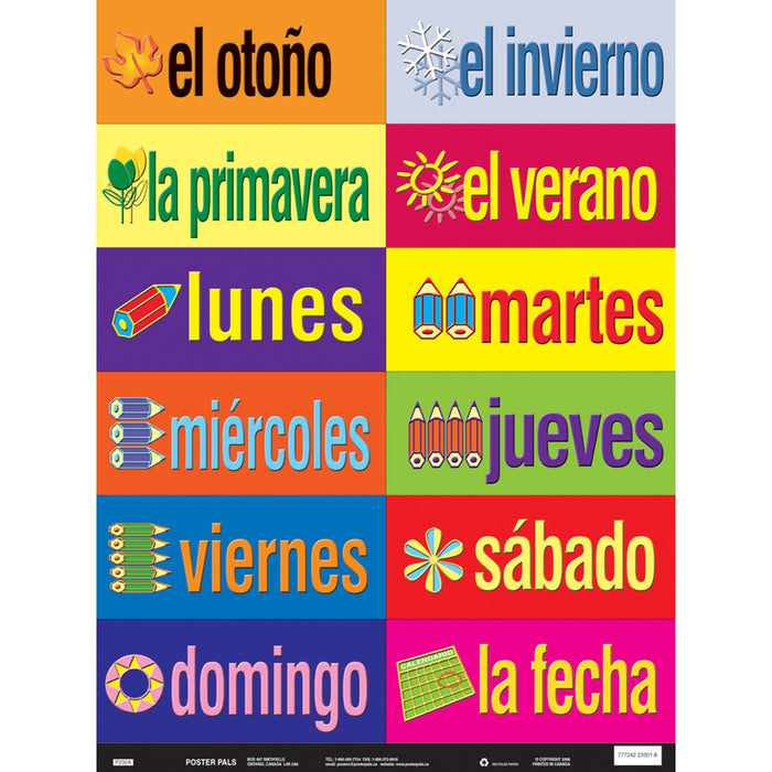 Poster Pals PSZP235 Spanish Multi-Purpose Card Set