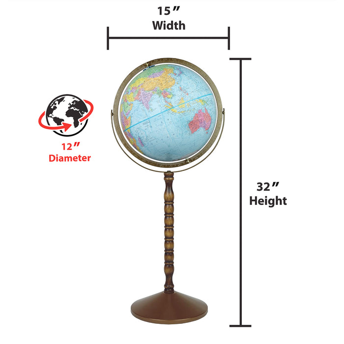 Replogle Globes RE-30803 Treasury Floor Model Globe, 12"